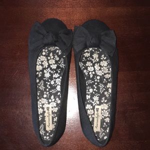 Girls black slip on shoes